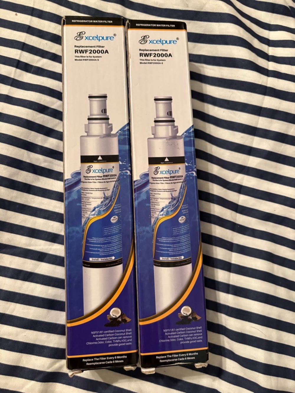 2x Excelpure RWF2000A Refrigerator Water Filter - White/Blue
